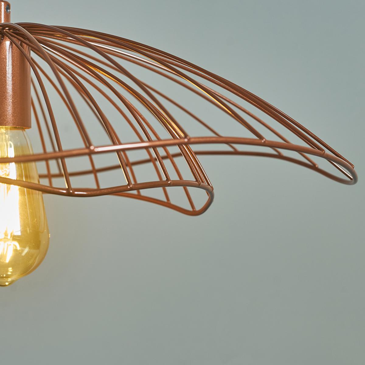 Tiered Umbrella Design Copper Wire Ceiling Pendant Light Shade - Copper – image 2