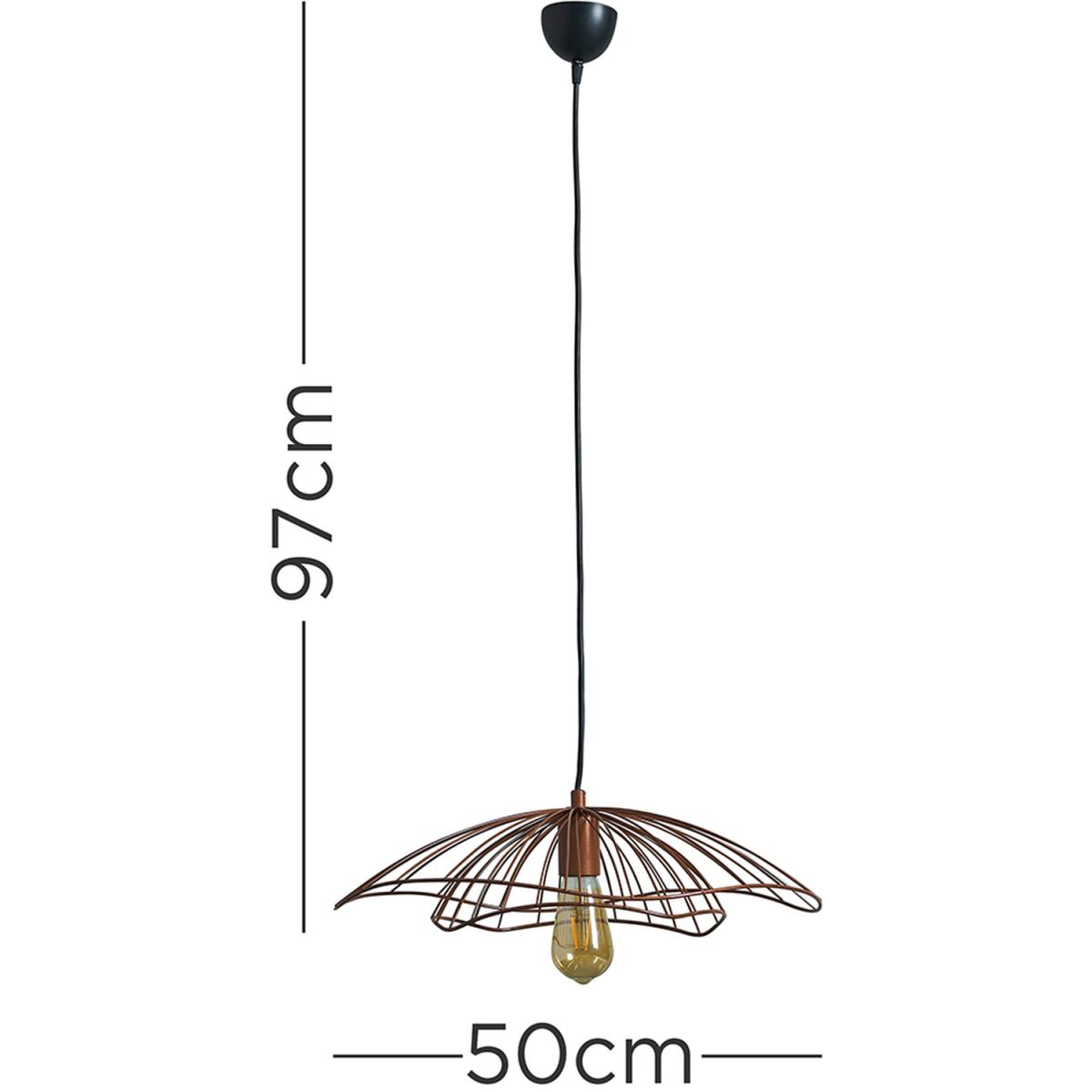 Tiered Umbrella Design Copper Wire Ceiling Pendant Light Shade - Copper – image 5