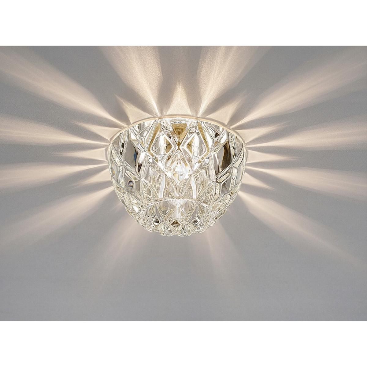 Ria Round Recessed Downlight G9 Diamond Faceted Polished Chrome, Crystal - Clear – image 2