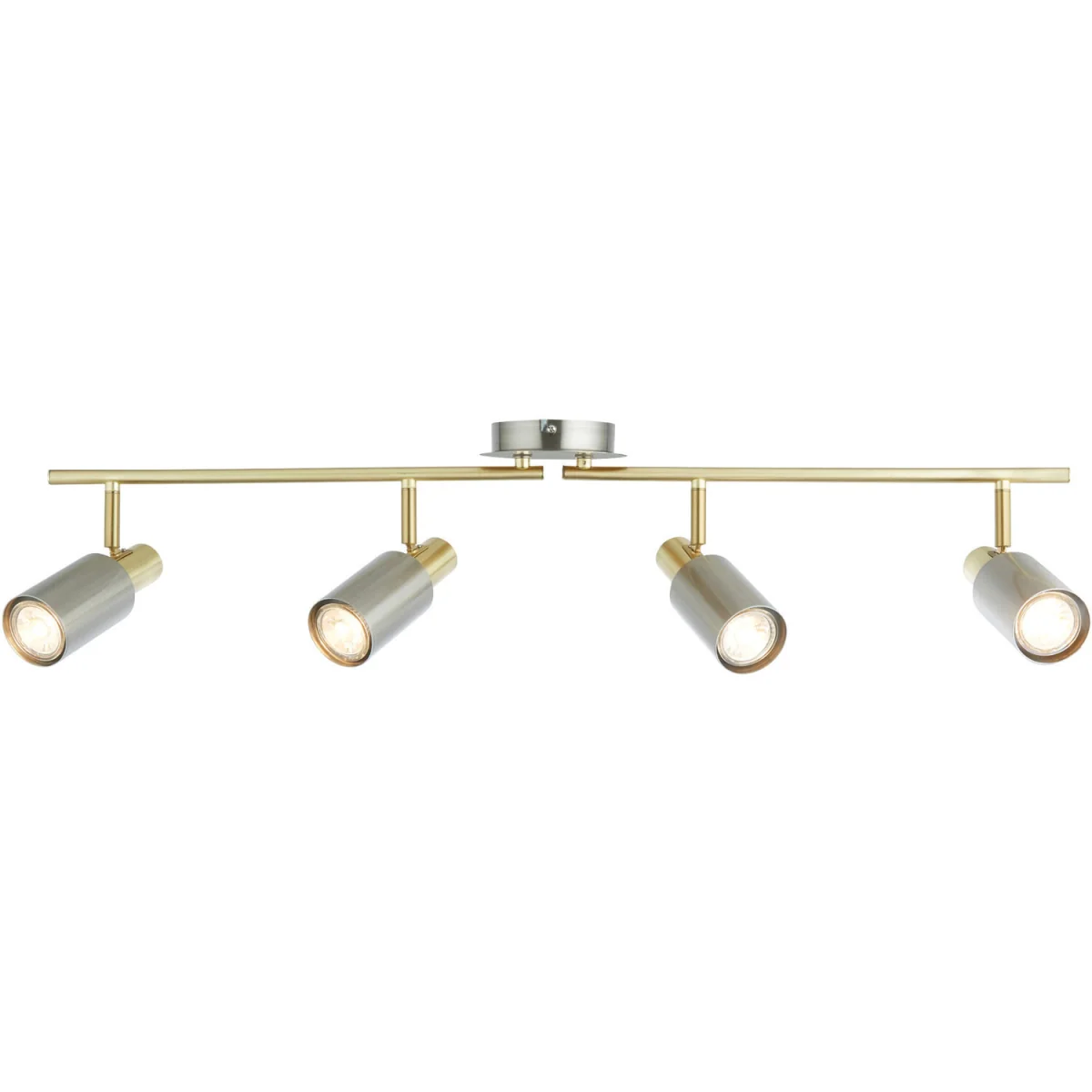 Collin 4lt Ceiling Spotlight - Matt Nickel Plate With Brushed Brass Plate Detail – image 2