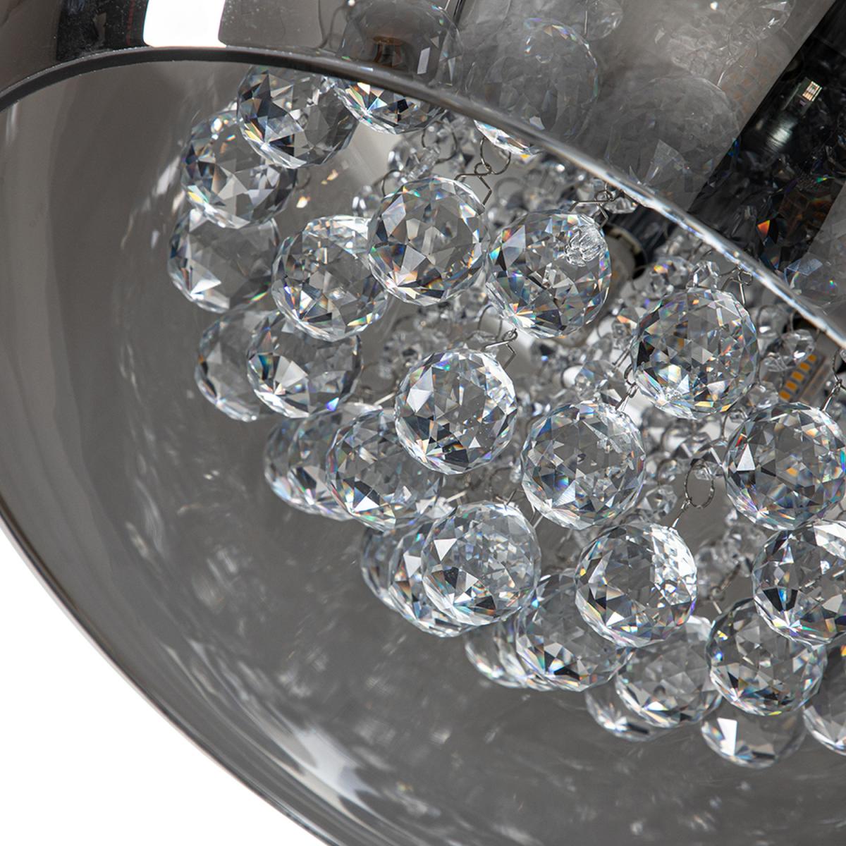 5-Light Smoky Gray Glass Drum Flush Mount - Smoky Gray – image 4