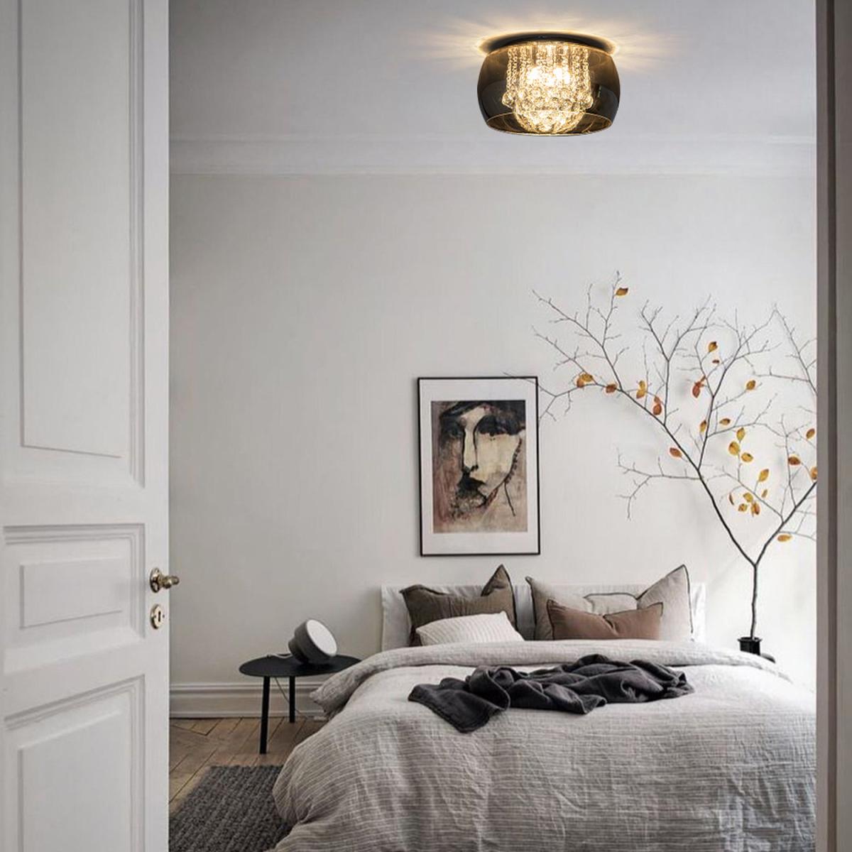 5-Light Smoky Gray Glass Drum Flush Mount - Smoky Gray – image 7