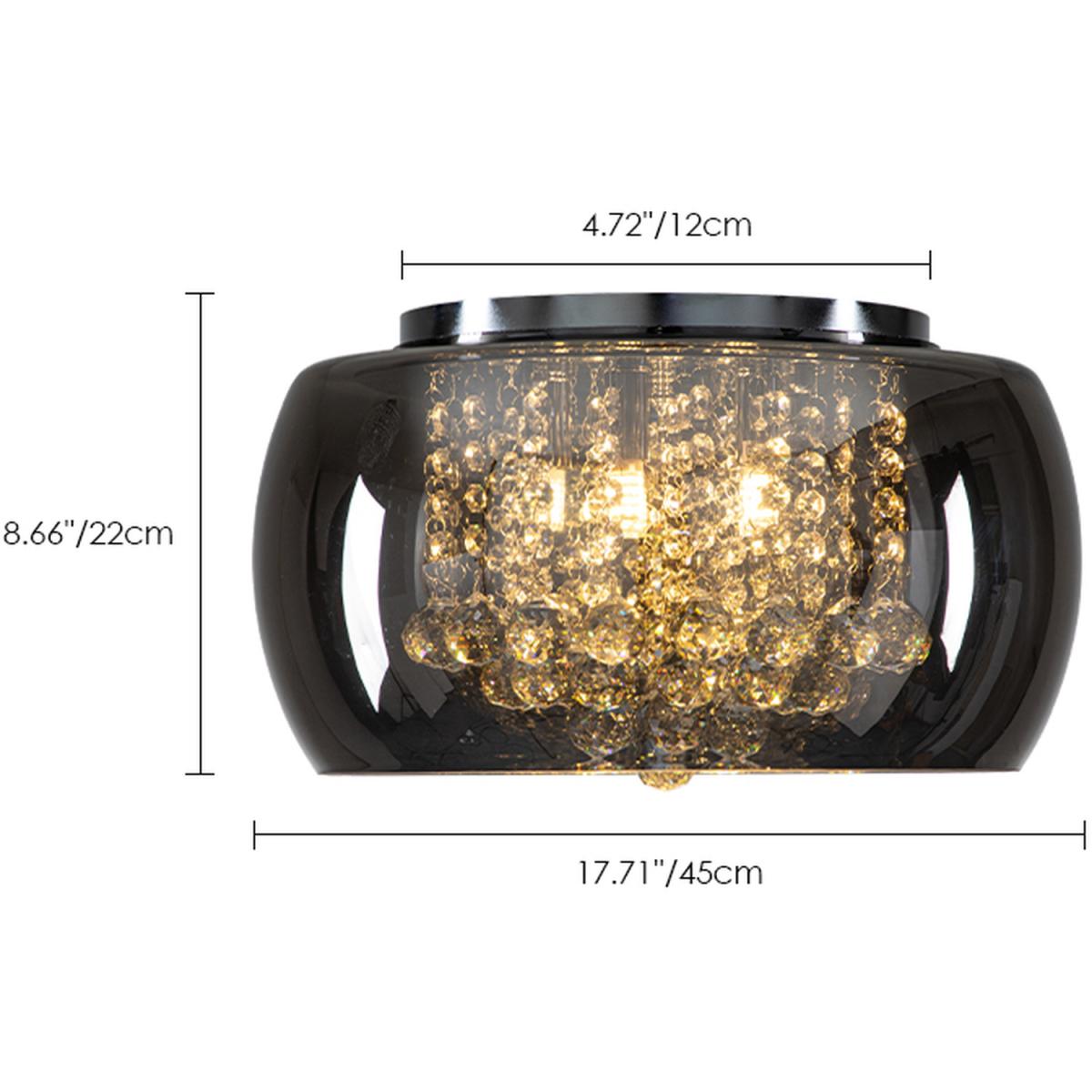 5-Light Smoky Gray Glass Drum Flush Mount - Smoky Gray – image 8