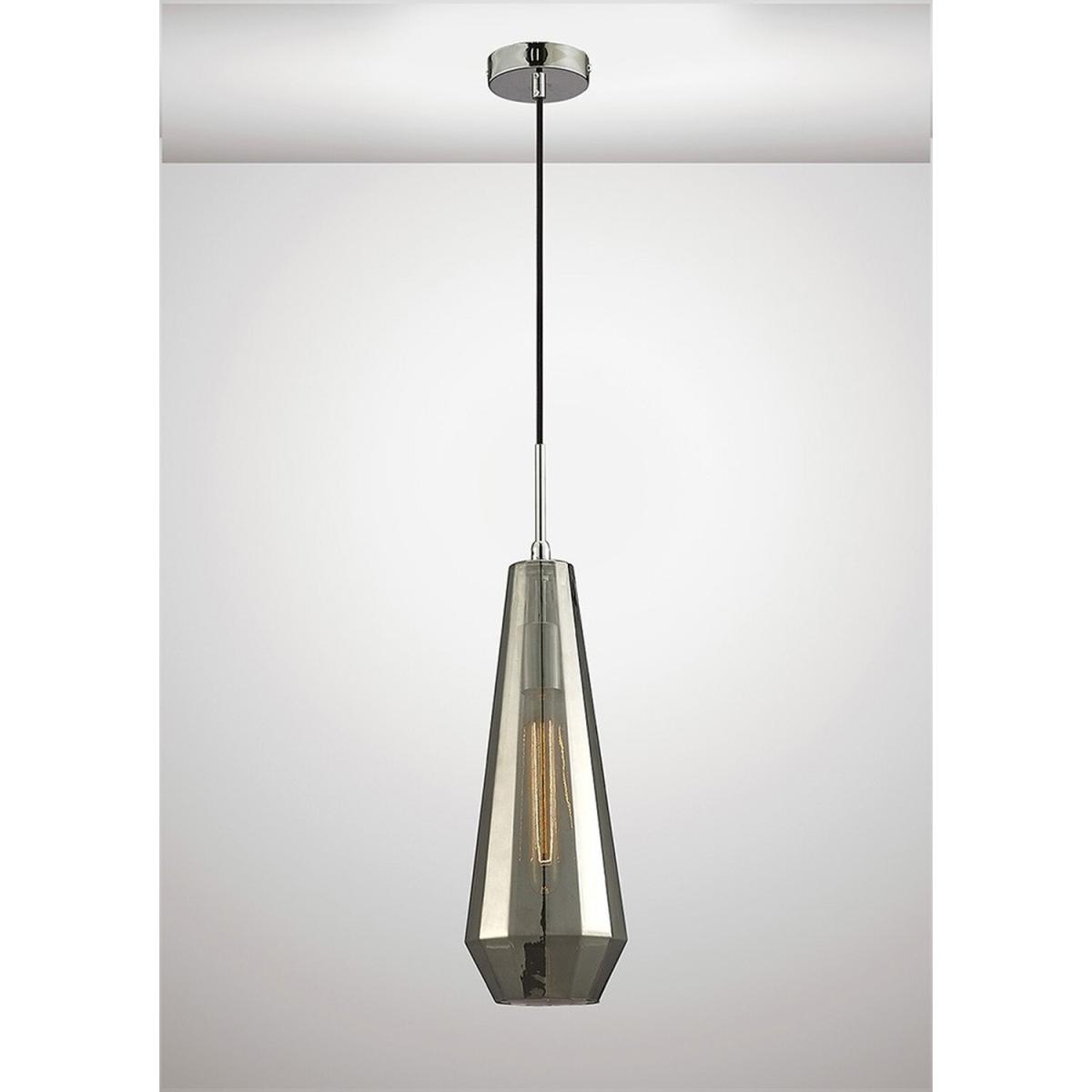 Markus Slim Cone Ceiling Pendant Polished Chrome, Smoke Black Glass - Polished Chrome – image 2