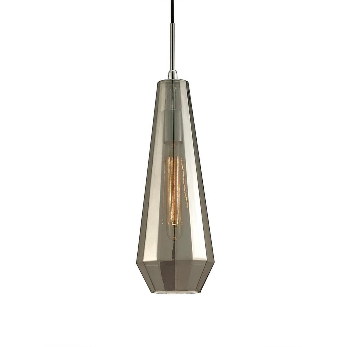 Markus Slim Cone Ceiling Pendant Polished Chrome, Smoke Black Glass - Polished Chrome – image 3