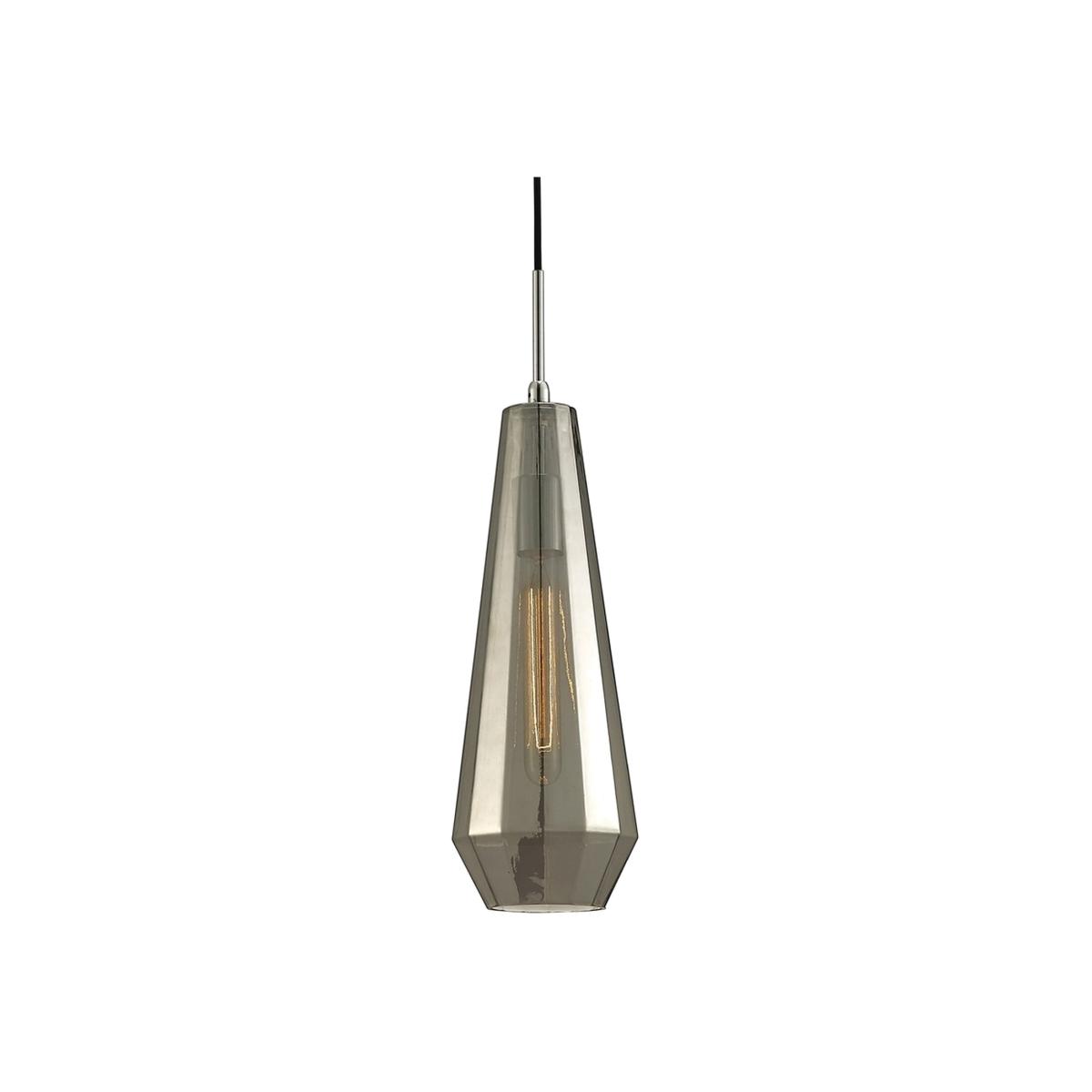 Markus Slim Cone Ceiling Pendant Polished Chrome, Smoke Black Glass - Polished Chrome – image 1