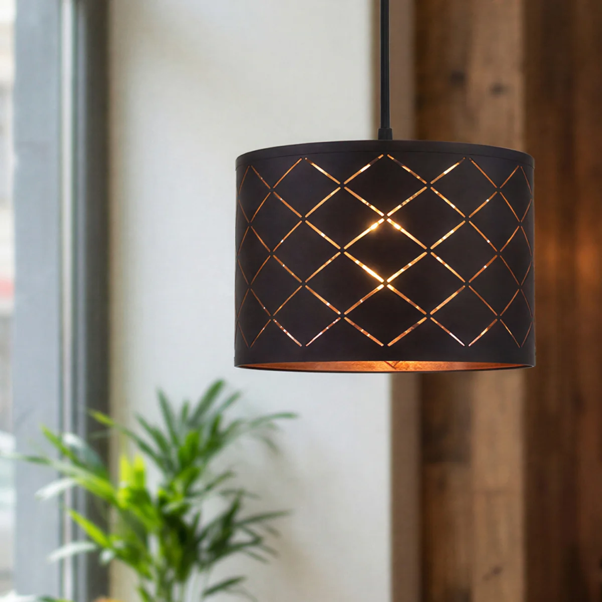 Ceiling Light Shade Pendant Drum Lampshade Lightshade Living Room - Black – image 4