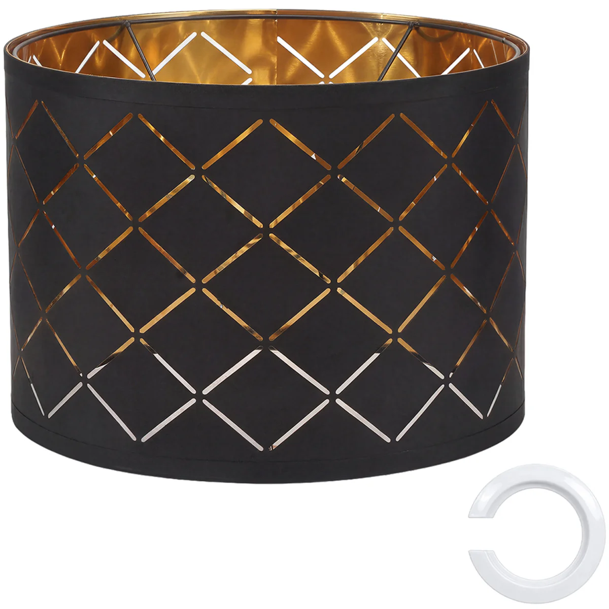 Ceiling Light Shade Pendant Drum Lampshade Lightshade Living Room - Black – image 5