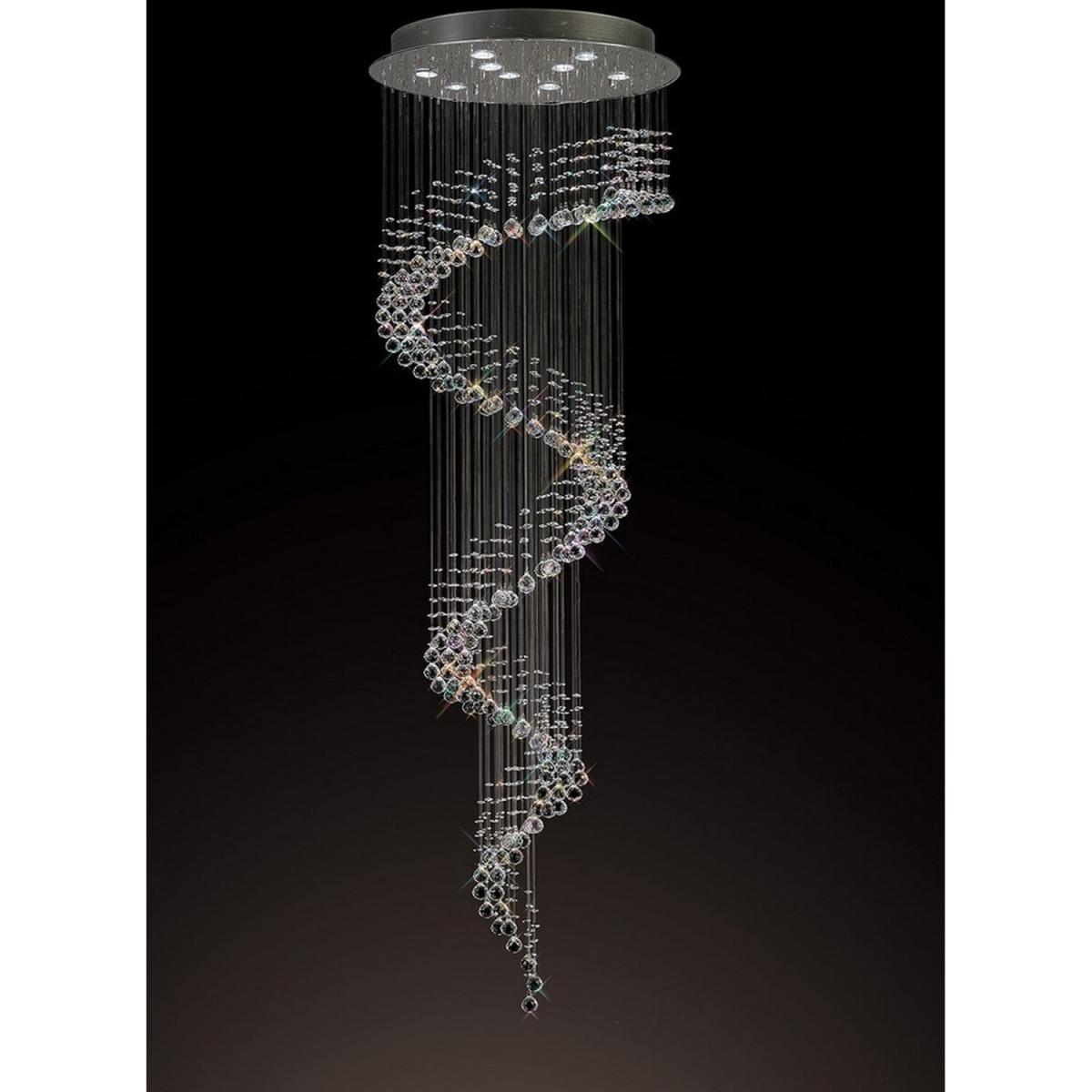 Colorado Ceiling Cluster Pendant Multi-Spiral Polished Chrome, Crystal - Polished Chrome / 65cm – image 2
