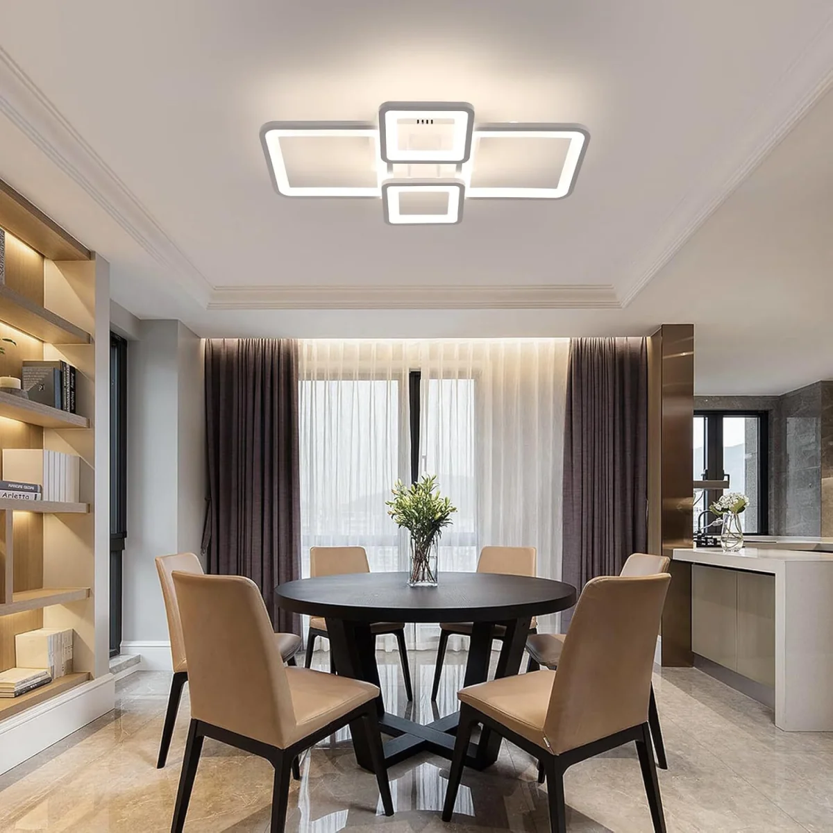 GOECO Ceiling Light LED Dimmable 54W, Ceiling Light Living Room Modern - White – image 4