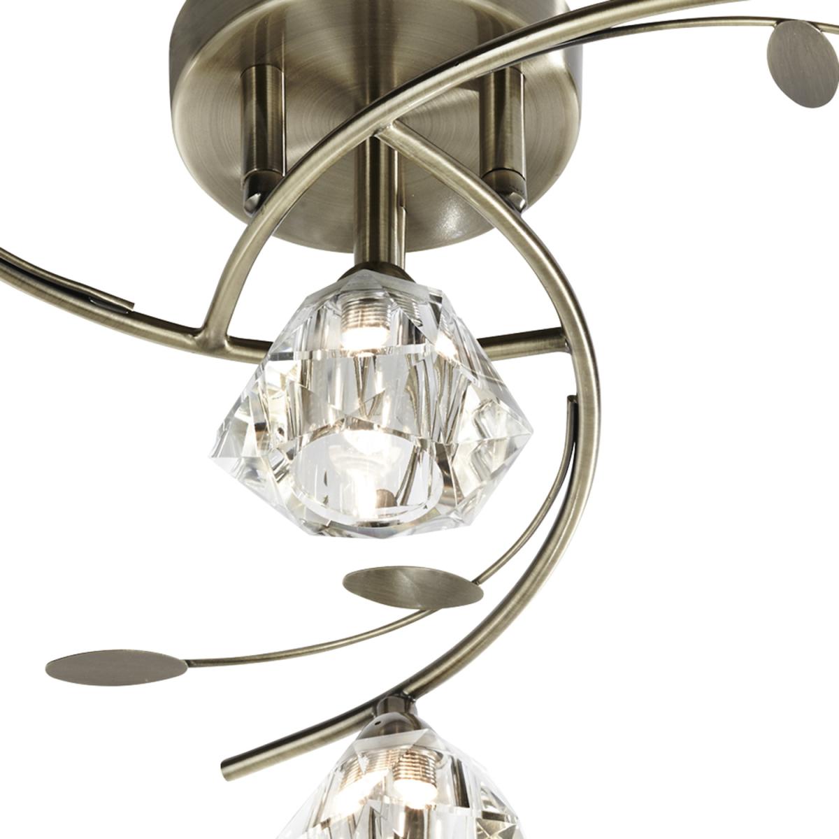 Macai Antique Brass 4Lt Semi-Flush - Antique – image 2