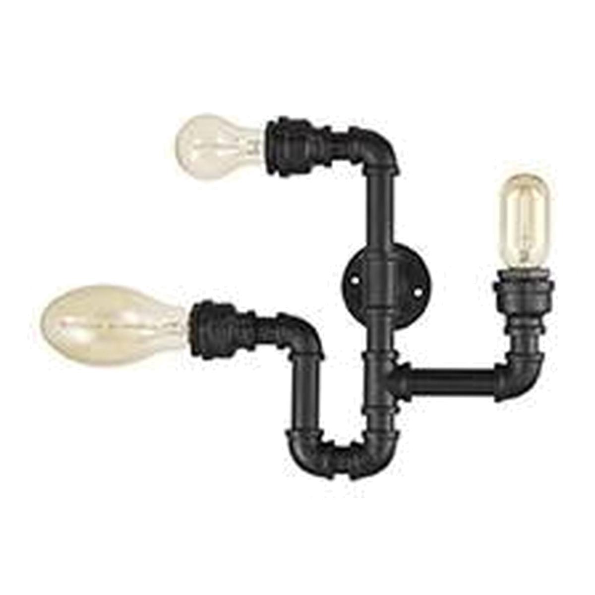 Plumber 3 Light Indoor Wall Ceiling Light - Matt Black