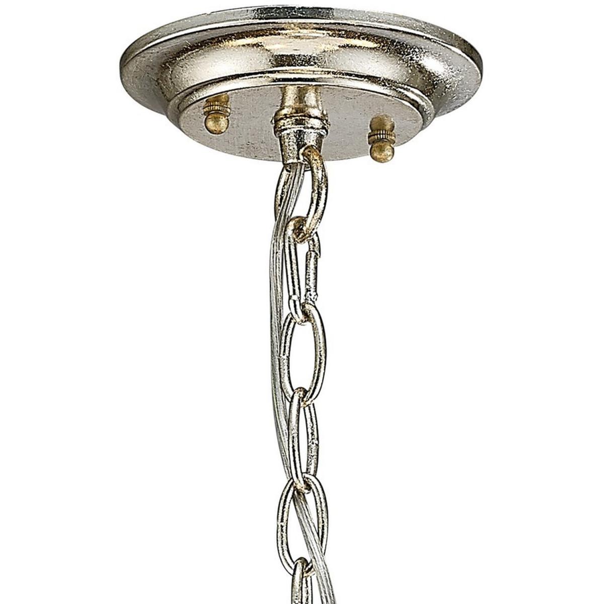 Isabella Ceiling Pendant, Beige Shade E14 Antique Silver, Teak Plated - Antique Silver / 64cm – image 3