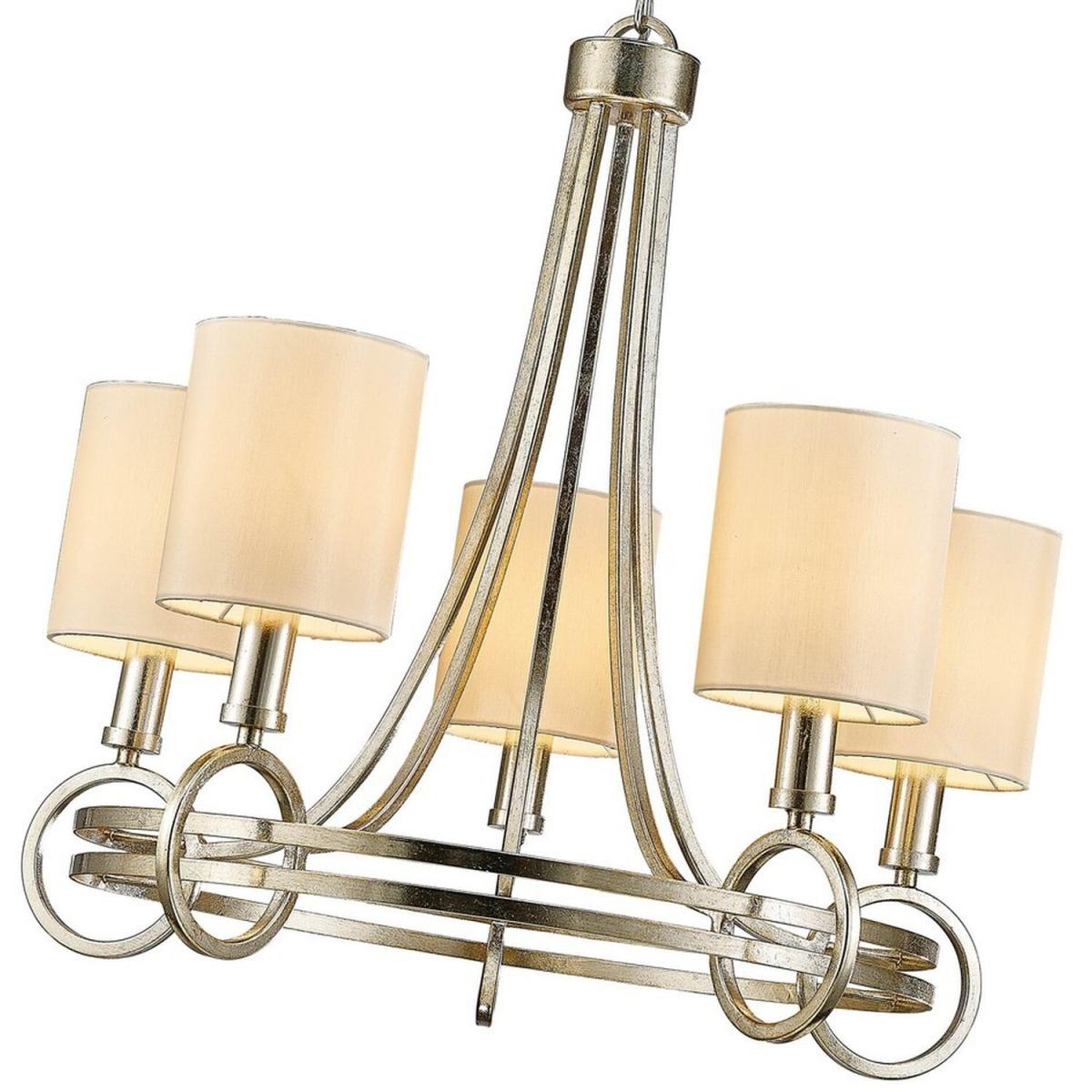 Isabella Ceiling Pendant, Beige Shade E14 Antique Silver, Teak Plated - Antique Silver / 64cm – image 4