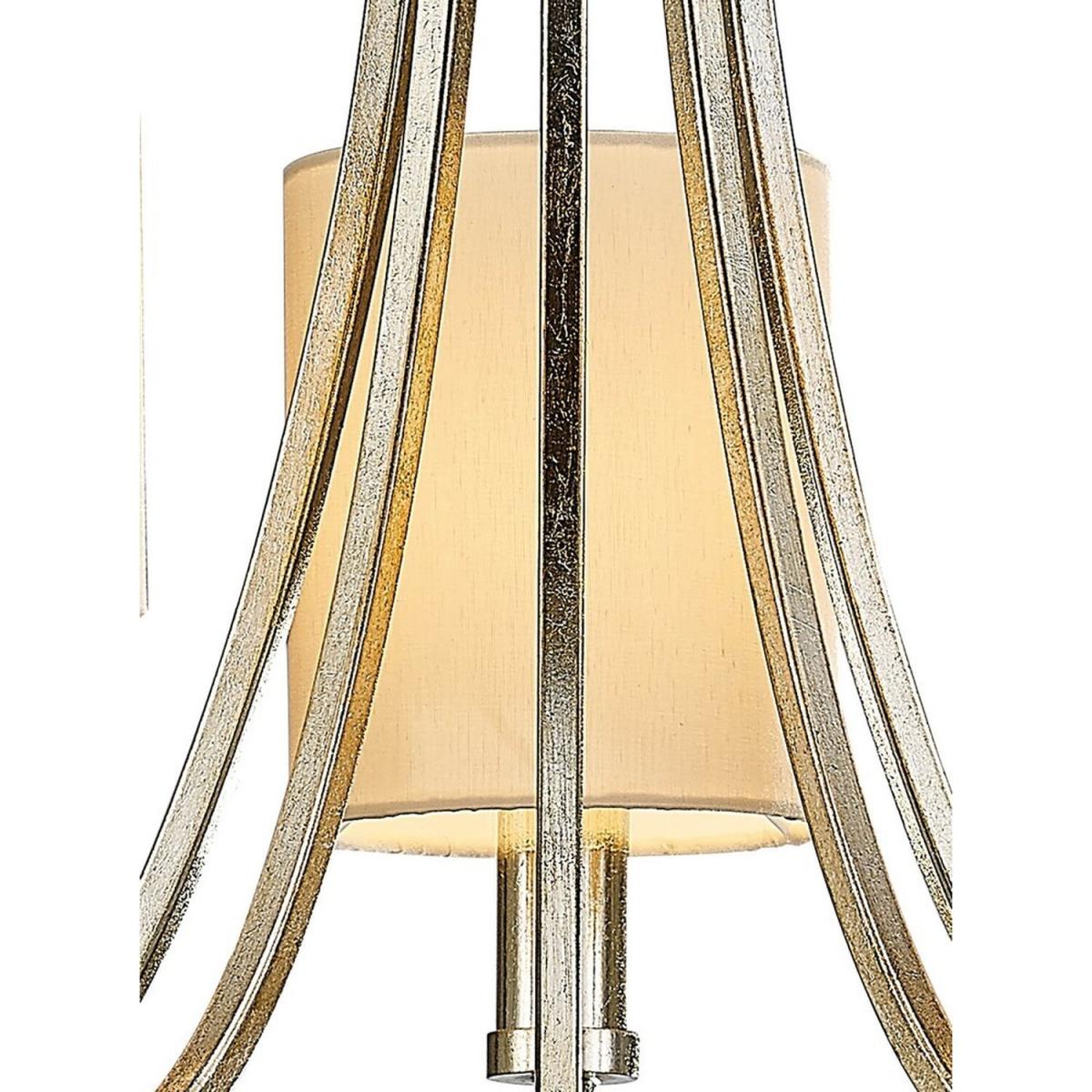 Isabella Ceiling Pendant, Beige Shade E14 Antique Silver, Teak Plated - Antique Silver / 64cm – image 5