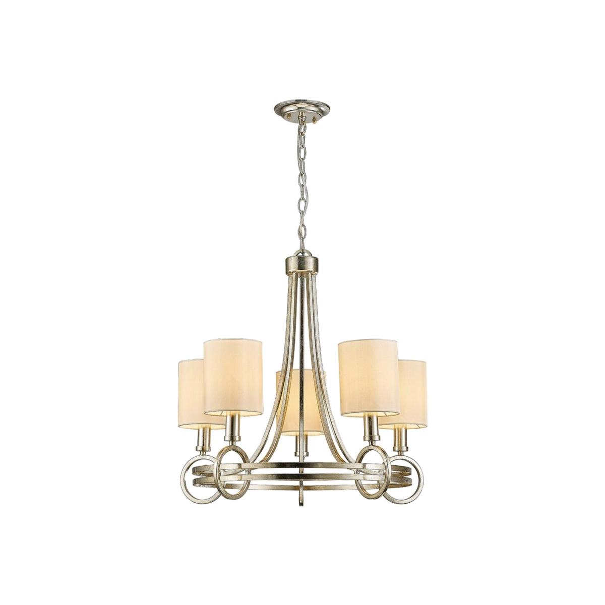 Isabella Ceiling Pendant, Beige Shade E14 Antique Silver, Teak Plated - Antique Silver / 64cm – image 1