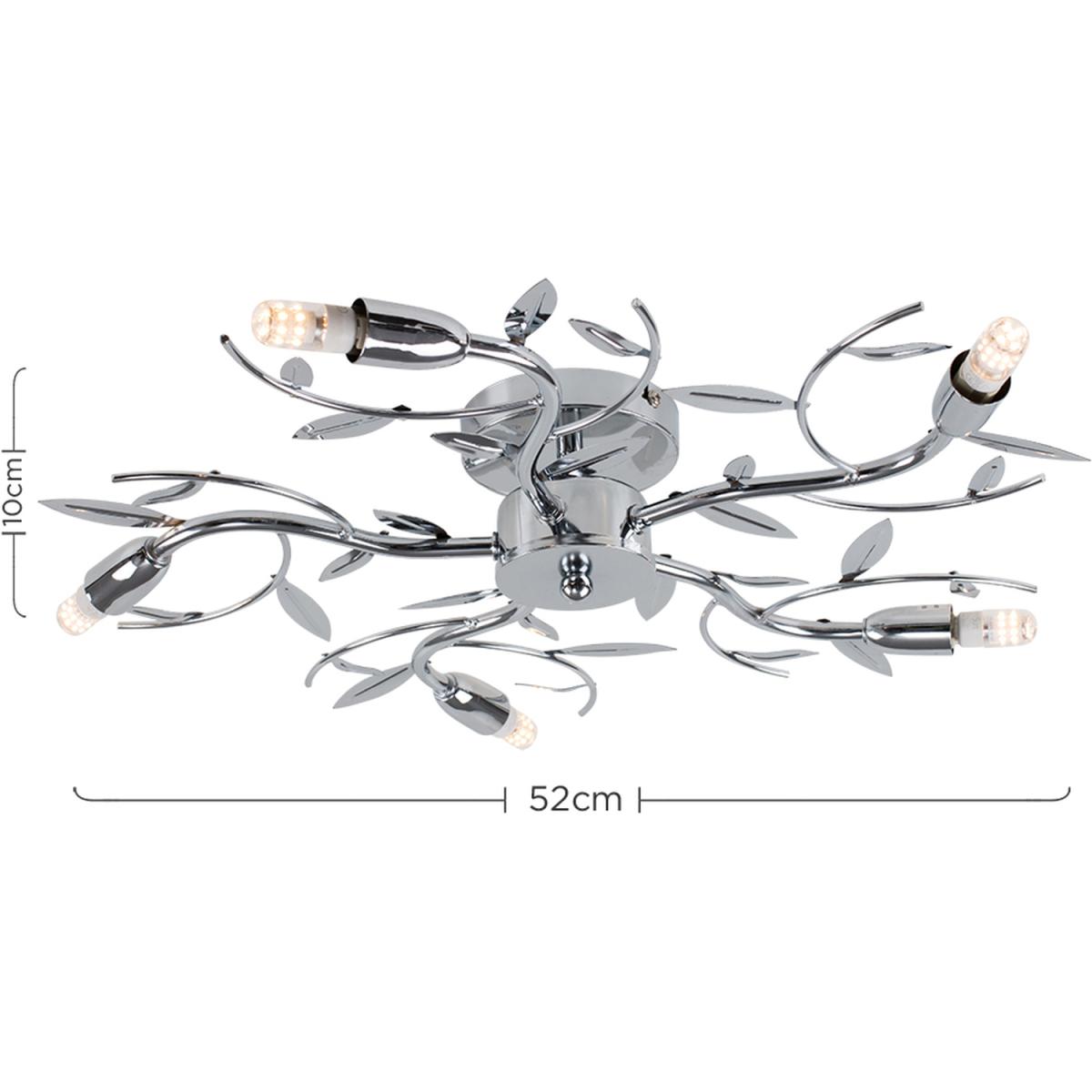 Blossom Modern 5 Way Decorative Silver Chrome Ceiling Light - Silver – image 4
