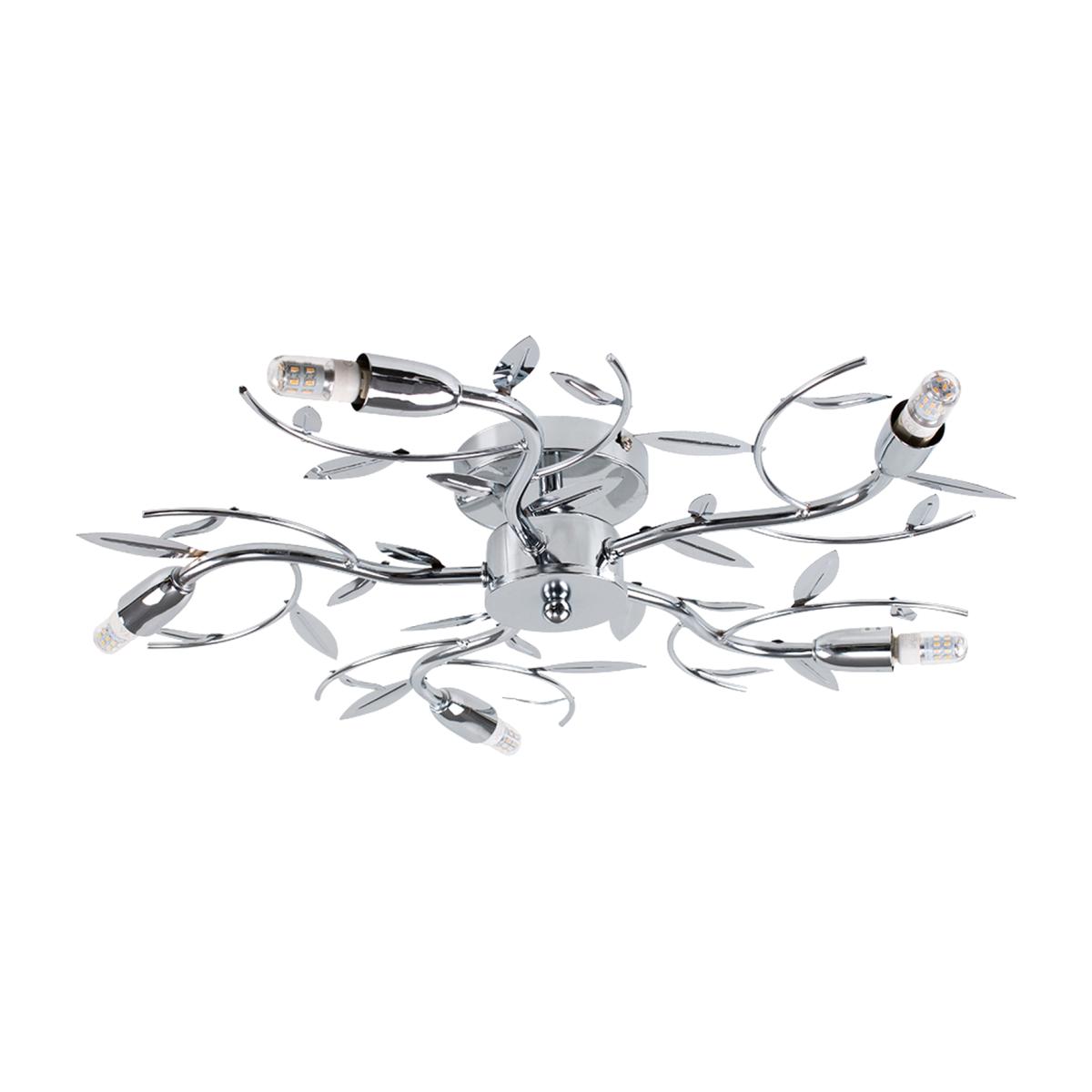 Blossom Modern 5 Way Decorative Silver Chrome Ceiling Light - Silver – image 1