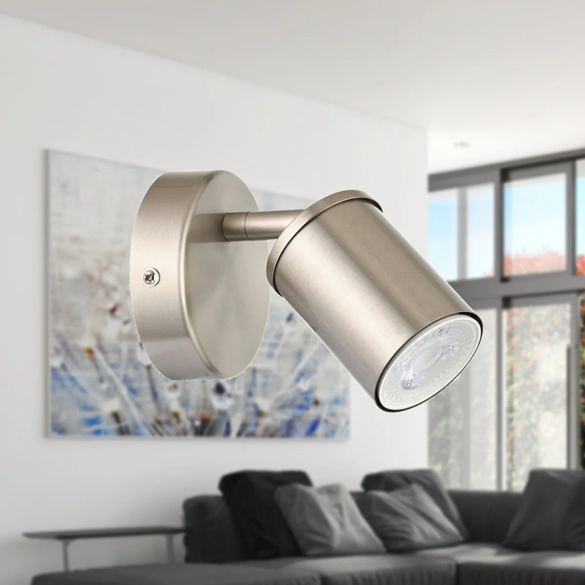 Larbert Brushed Nickel Adjustable Spotlight For Wall Or Ceiling - Brushed Nickel – image 4