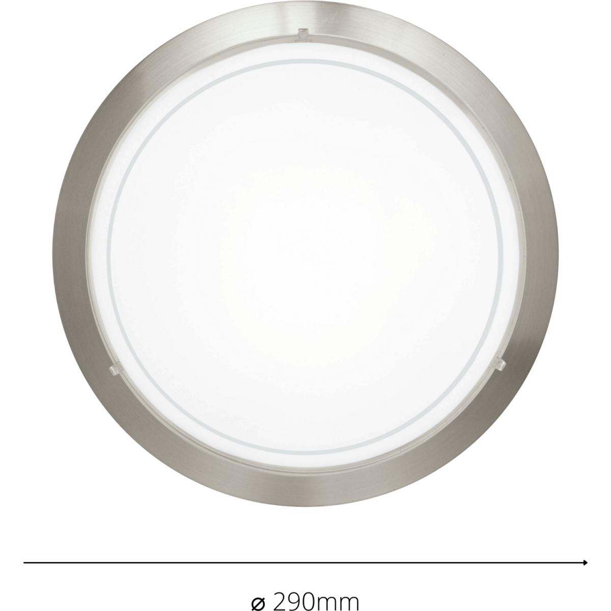 Eglo Planet 1 Satin Nickel And White Metal And Glass Flush Light, (D) 29cm - Silver – image 3
