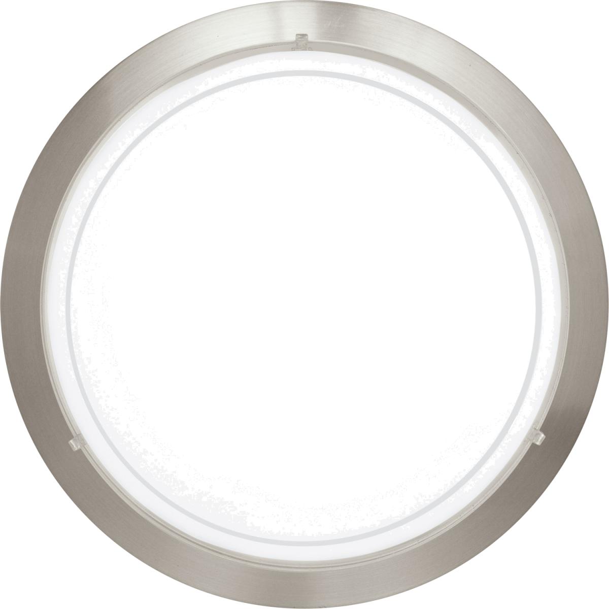 Eglo Planet 1 Satin Nickel And White Metal And Glass Flush Light, (D) 29cm - Silver – image 1
