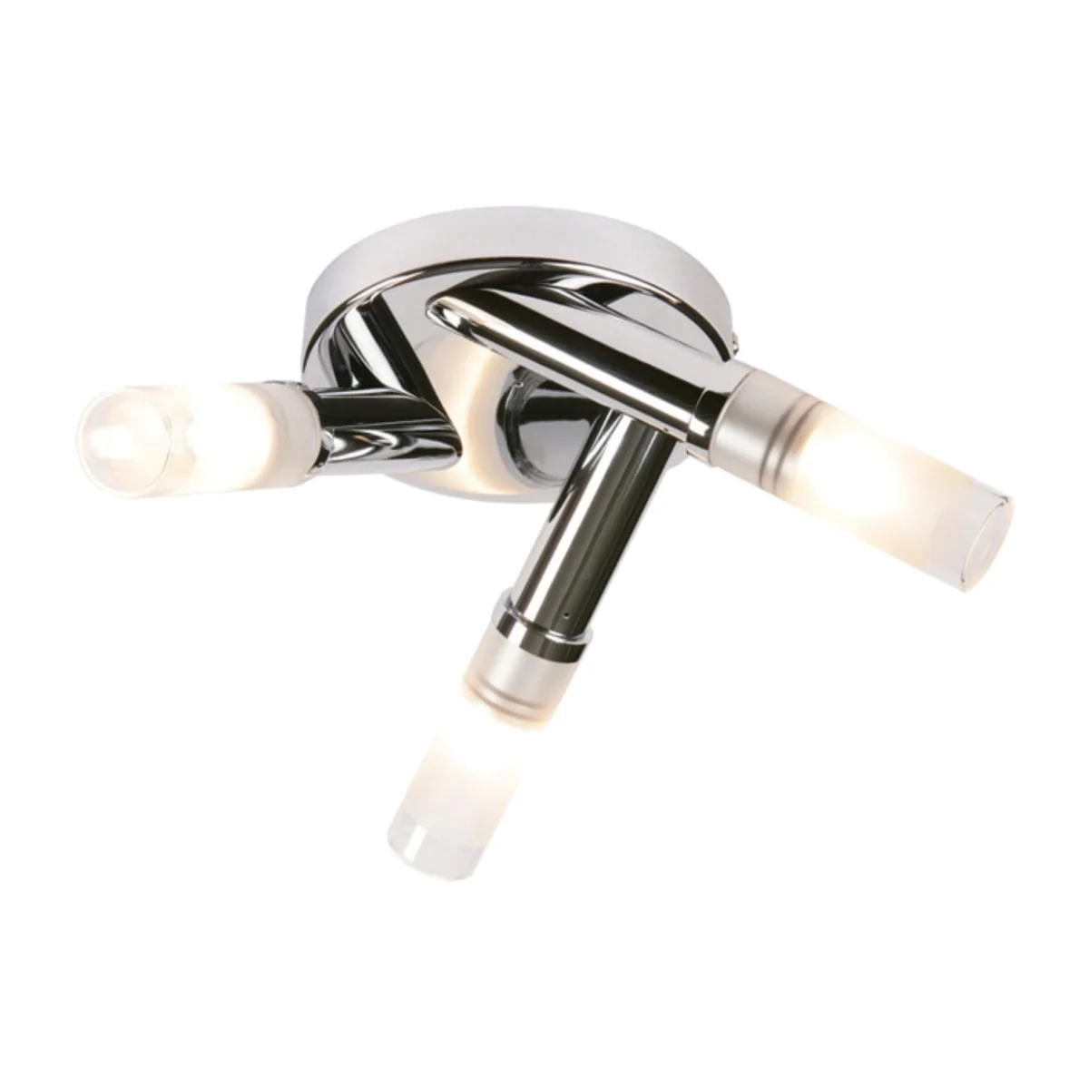 Trio 3lt Bathroom Ceiling Flush Light - Polished Chrome Plate And Frosted Glass Diffuser – image 1