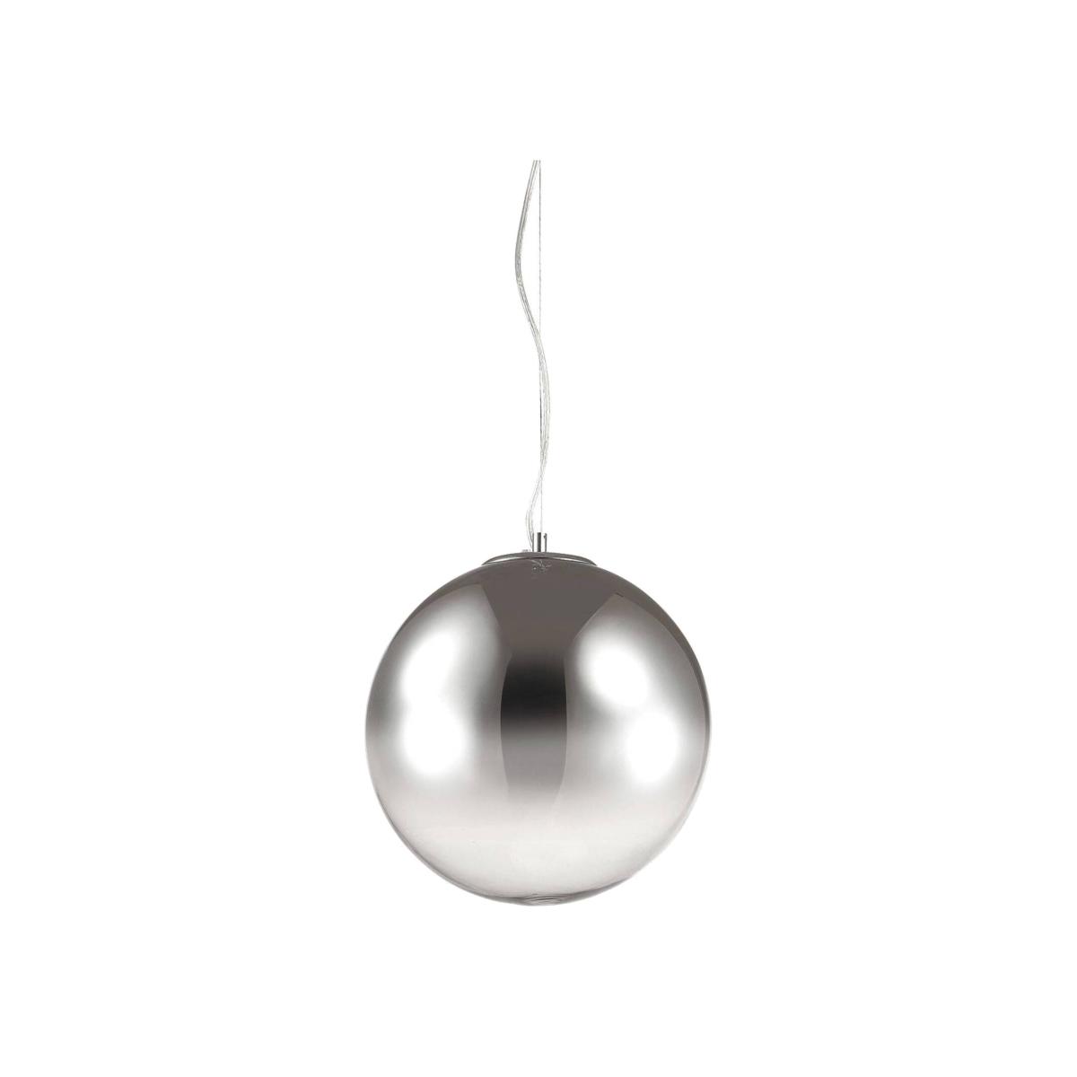 Mapa 1 Light Globe Ceiling Pendant - Chrome Shade / 40cm