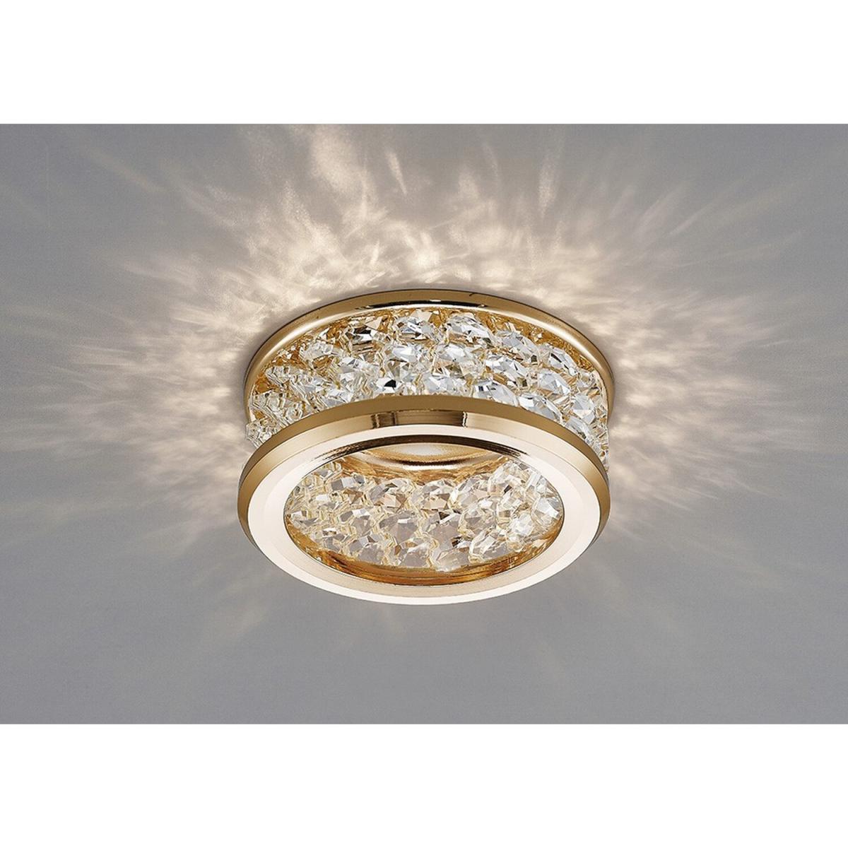 Dante GU10 Recessed Downlight with 3 Levels Of Crystal Beads French Gold, Clear - French Gold – image 2