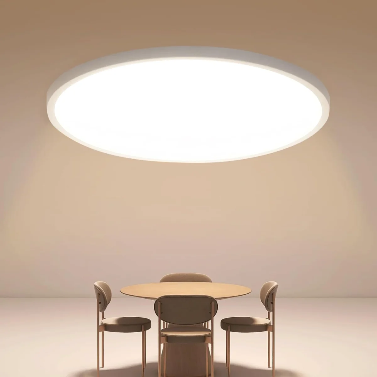 GOECO Round LED Ceiling Light 40cm 36W IP44 3000K Warm Light for Bathroom - White – image 1
