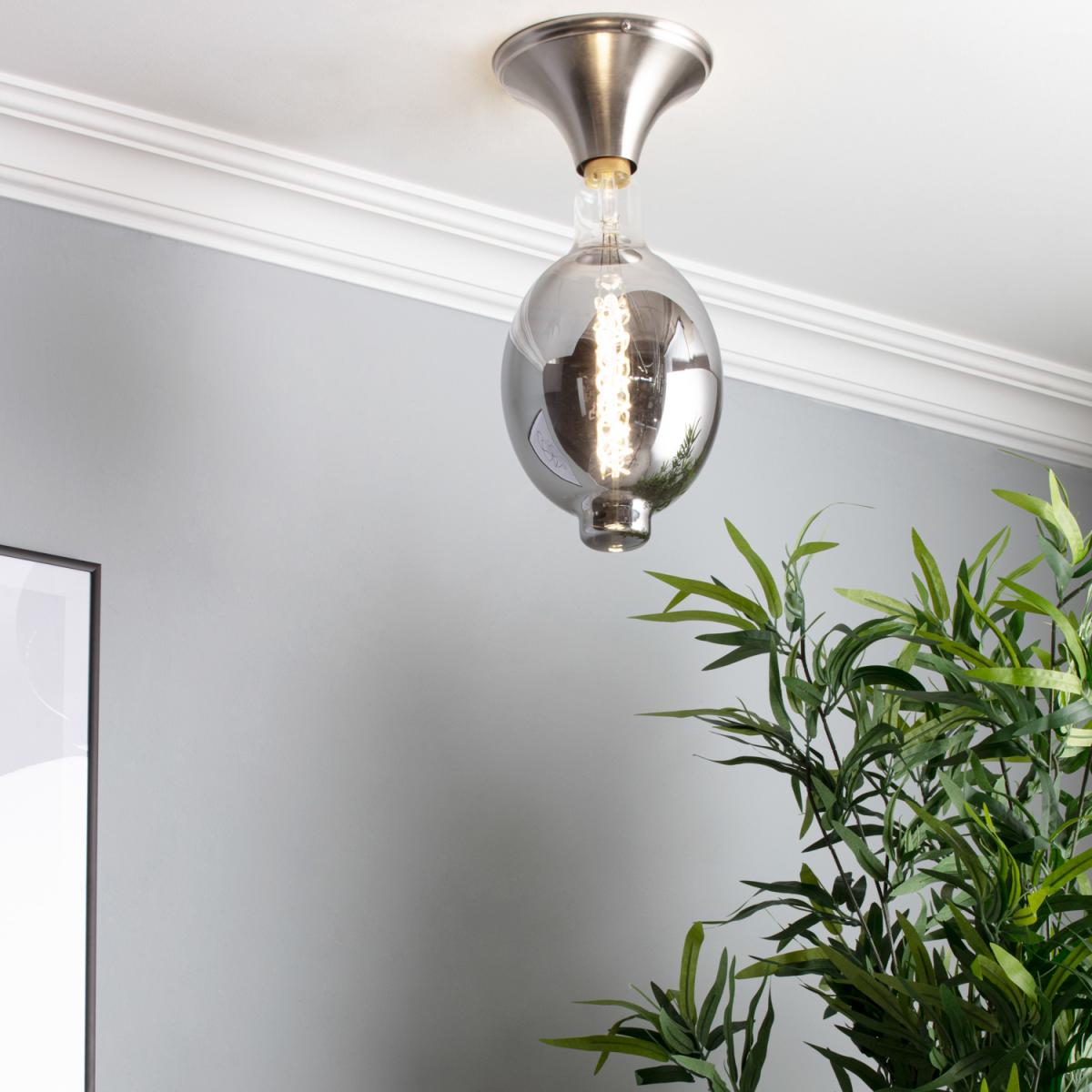 Pack of 2 Rosa 1 Light Flush Ceiling Cap Light - Satin Nickel – image 2