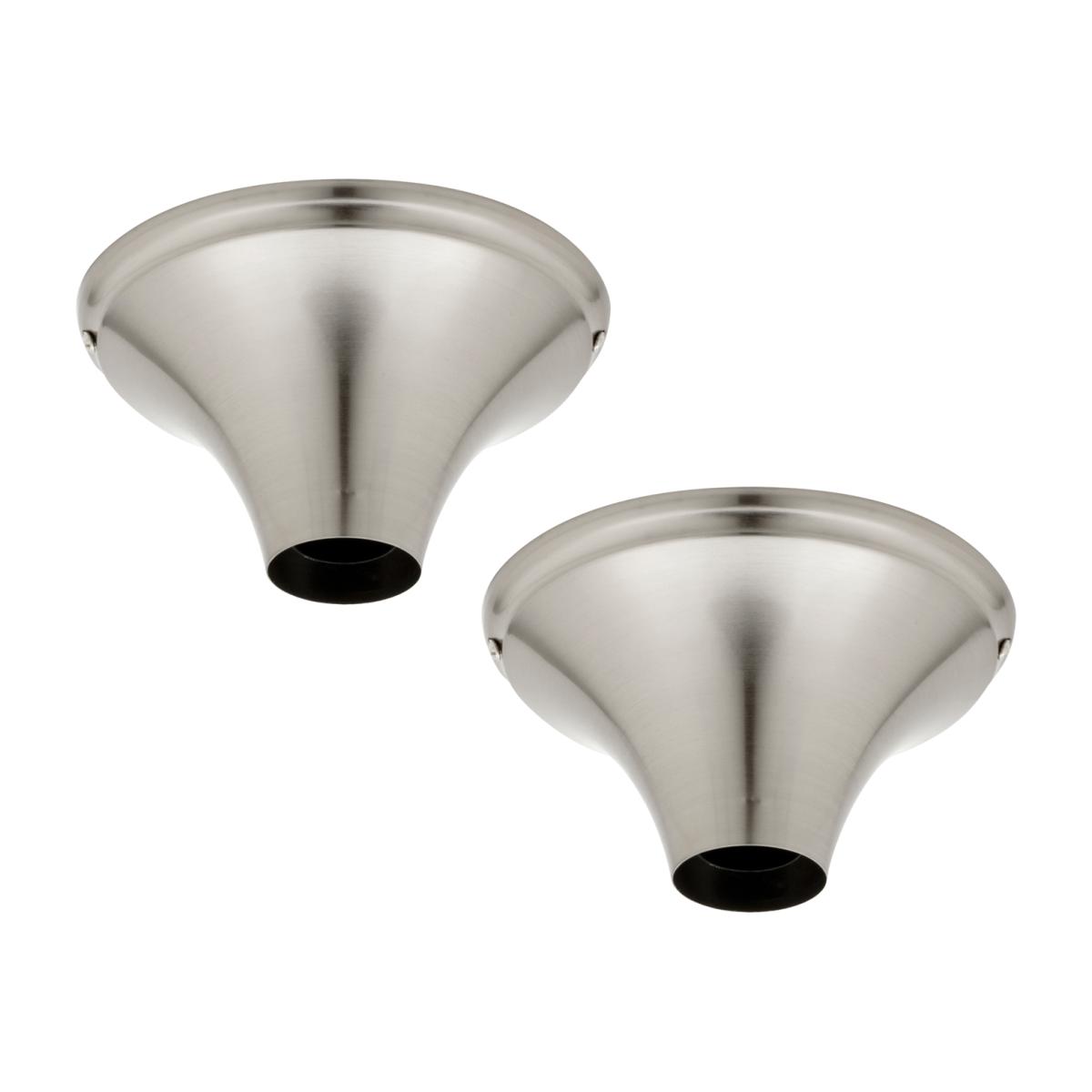 Pack of 2 Rosa 1 Light Flush Ceiling Cap Light - Satin Nickel – image 1