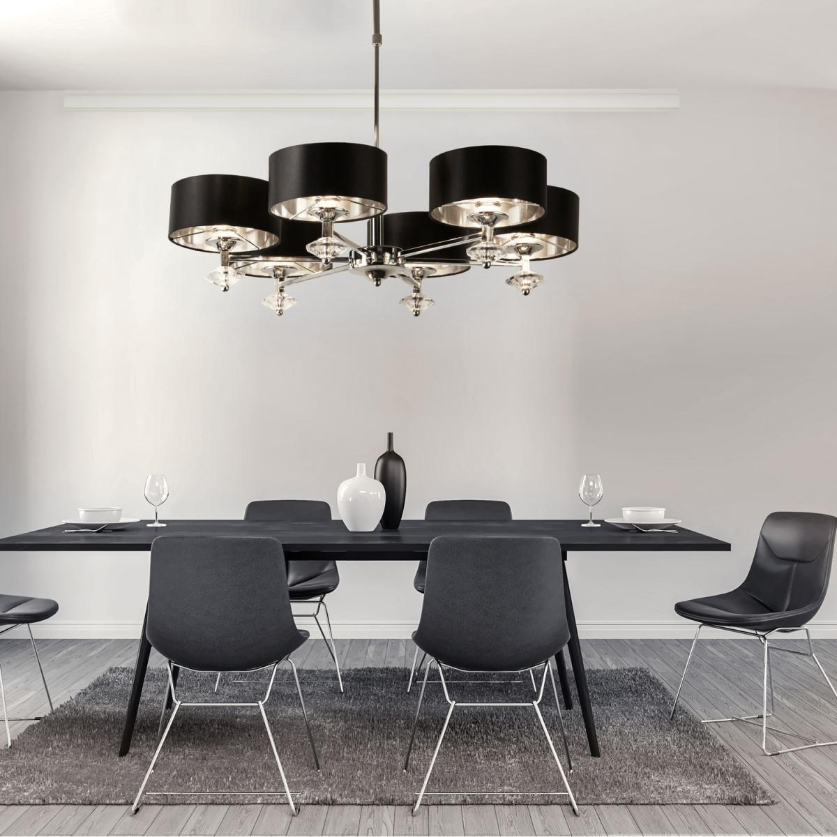 Bath Chrome and Black 6Lt Pendant - Chrome – image 2