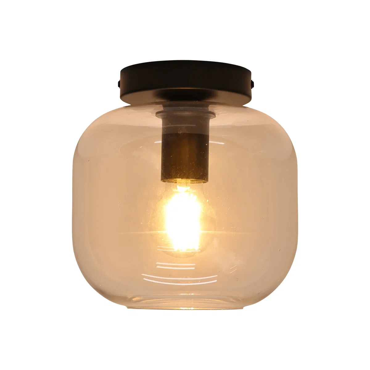 Bletch Clear Glass Black Ceiling Light Fitting - Black & Clear – image 1