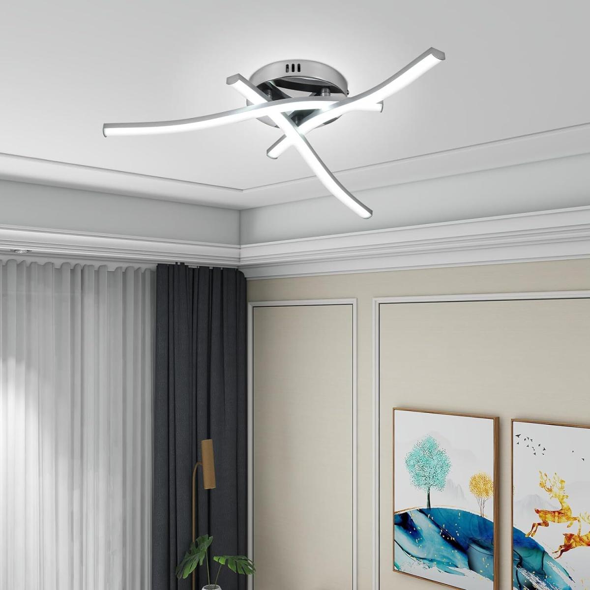 Semi Flushed 22W Ceiling light with 3 Built in LED Boards - Chrome and Silver – image 3