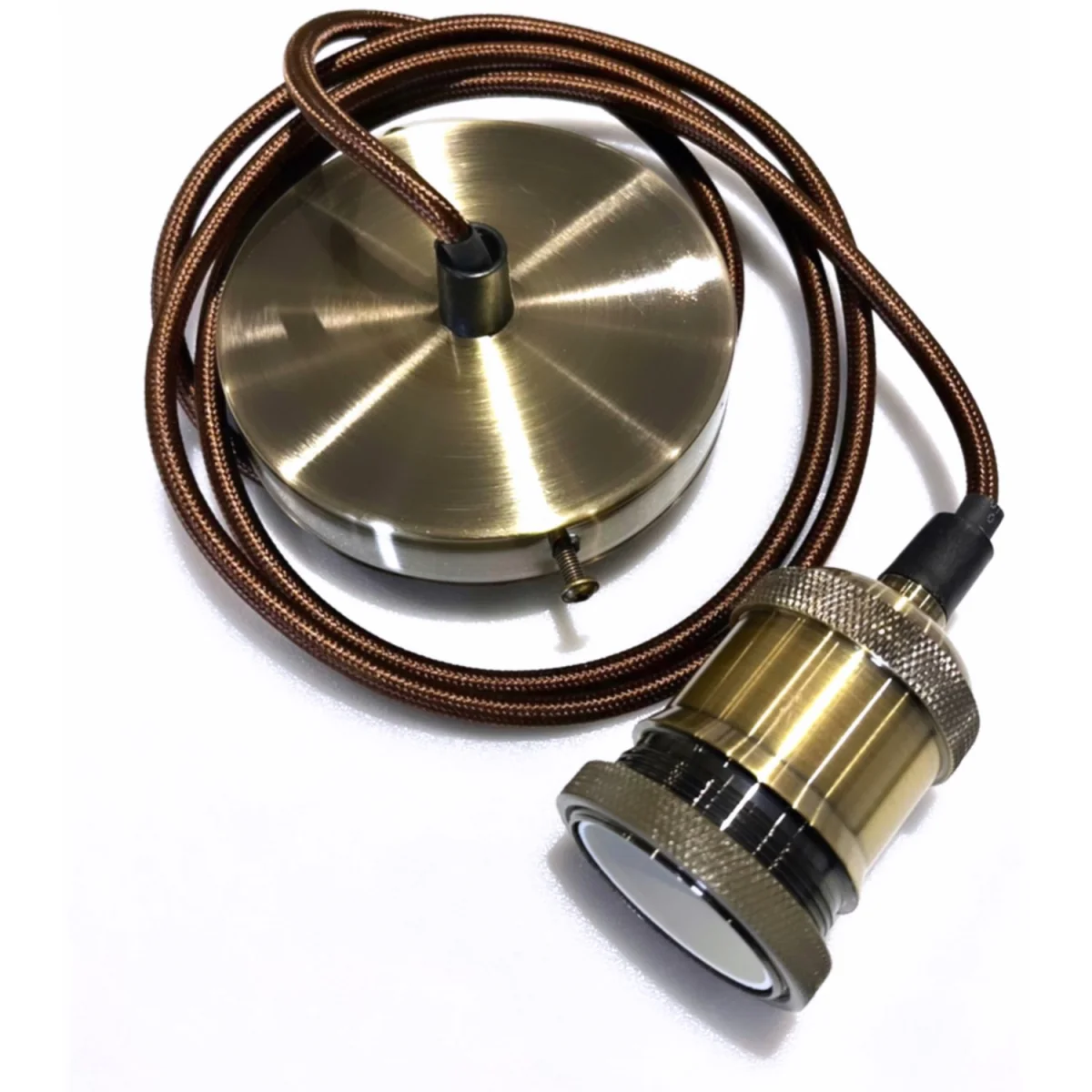CGC CASSIE 1.5m adjustable E27 Ceiling Pendant and Matching ceiling Rose - Antique Brass and Brown – image 16