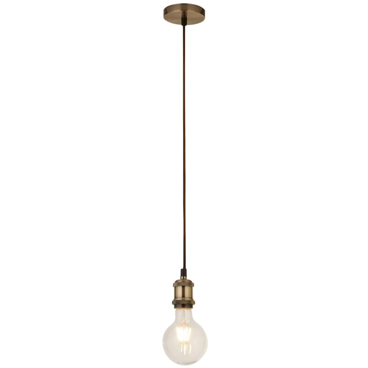 CGC CASSIE 1.5m adjustable E27 Ceiling Pendant and Matching ceiling Rose - Antique Brass and Brown – image 18