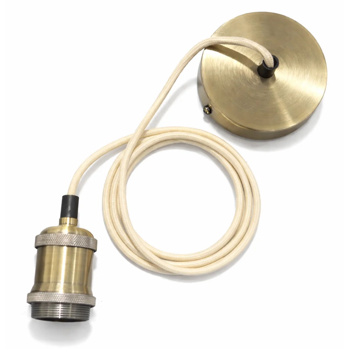 CGC CASSIE 1.5m adjustable E27 Ceiling Pendant and Matching ceiling Rose - Antique Brass and Brown – image 3