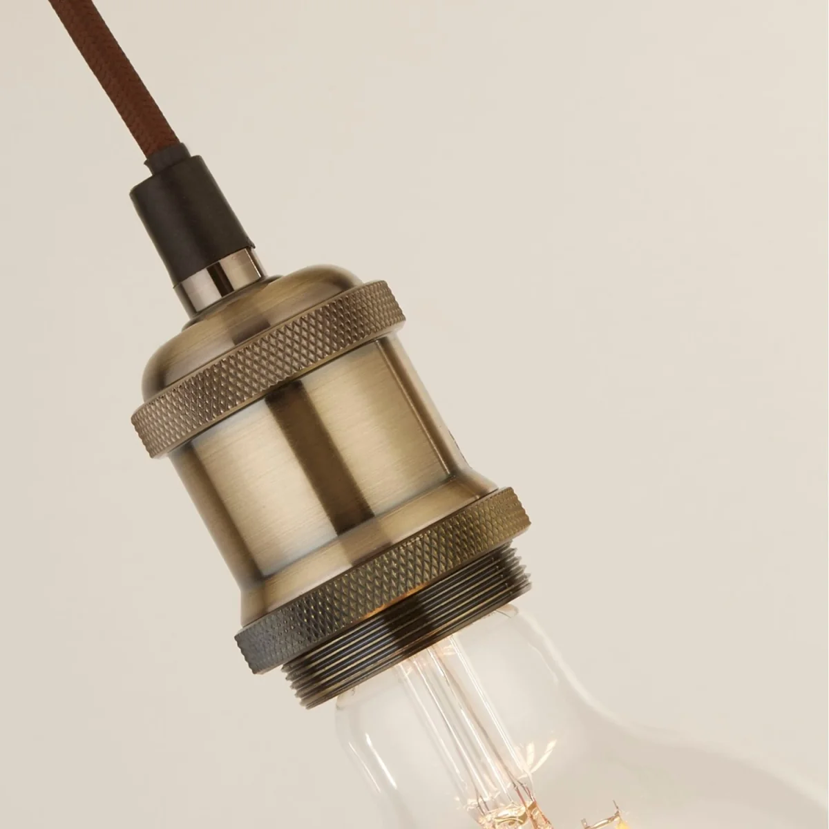 CGC CASSIE 1.5m adjustable E27 Ceiling Pendant and Matching ceiling Rose - Antique Brass and Brown – image 21