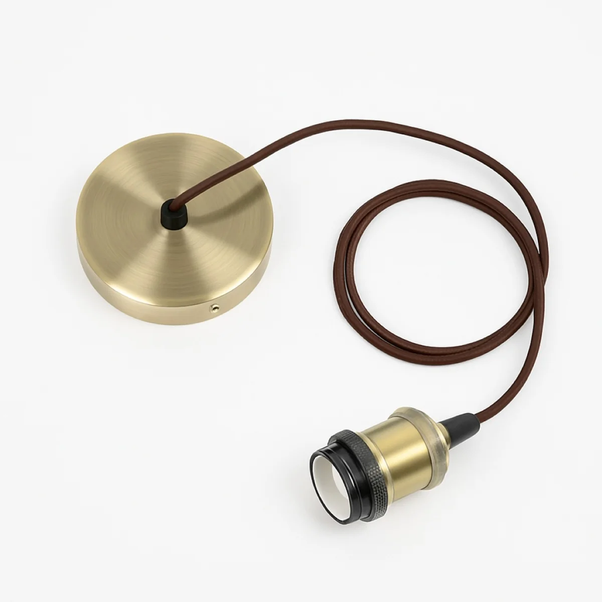 CGC CASSIE 1.5m adjustable E27 Ceiling Pendant and Matching ceiling Rose - Antique Brass and Brown – image 23