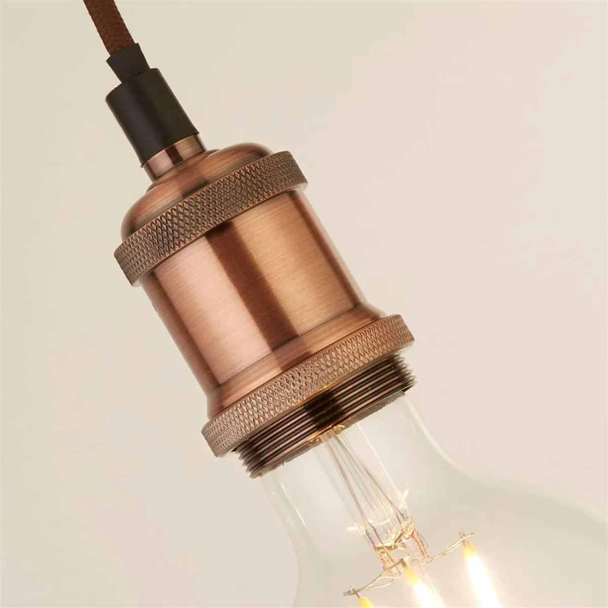 CGC CASSIE 1.5m adjustable E27 Ceiling Pendant and Matching ceiling Rose - Antique Brass and Brown – image 27