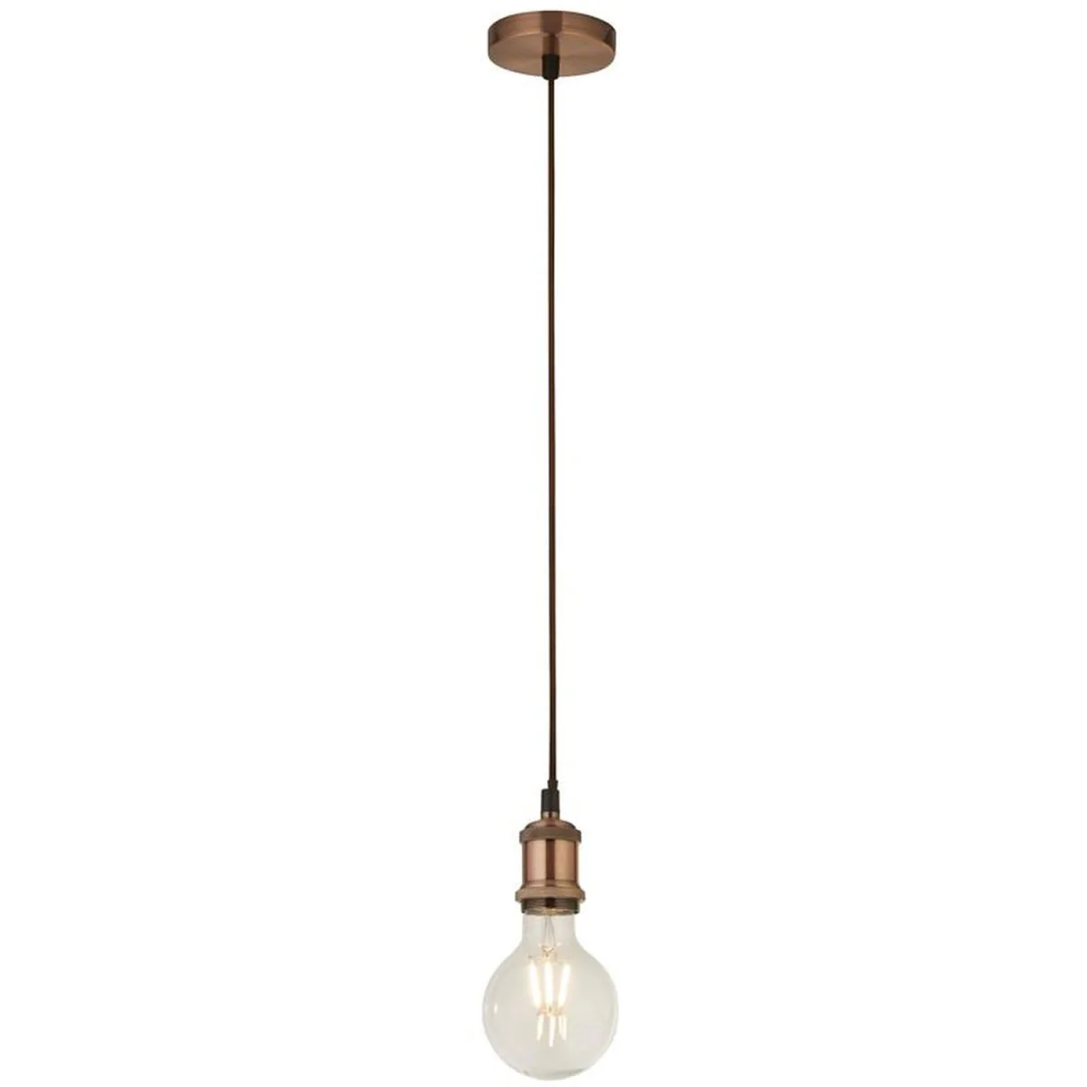 CGC CASSIE 1.5m adjustable E27 Ceiling Pendant and Matching ceiling Rose - Antique Brass and Brown – image 28