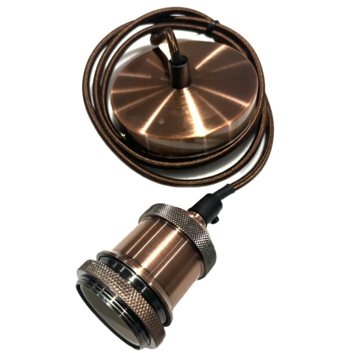 CGC CASSIE 1.5m adjustable E27 Ceiling Pendant and Matching ceiling Rose - Antique Brass and Brown – image 32