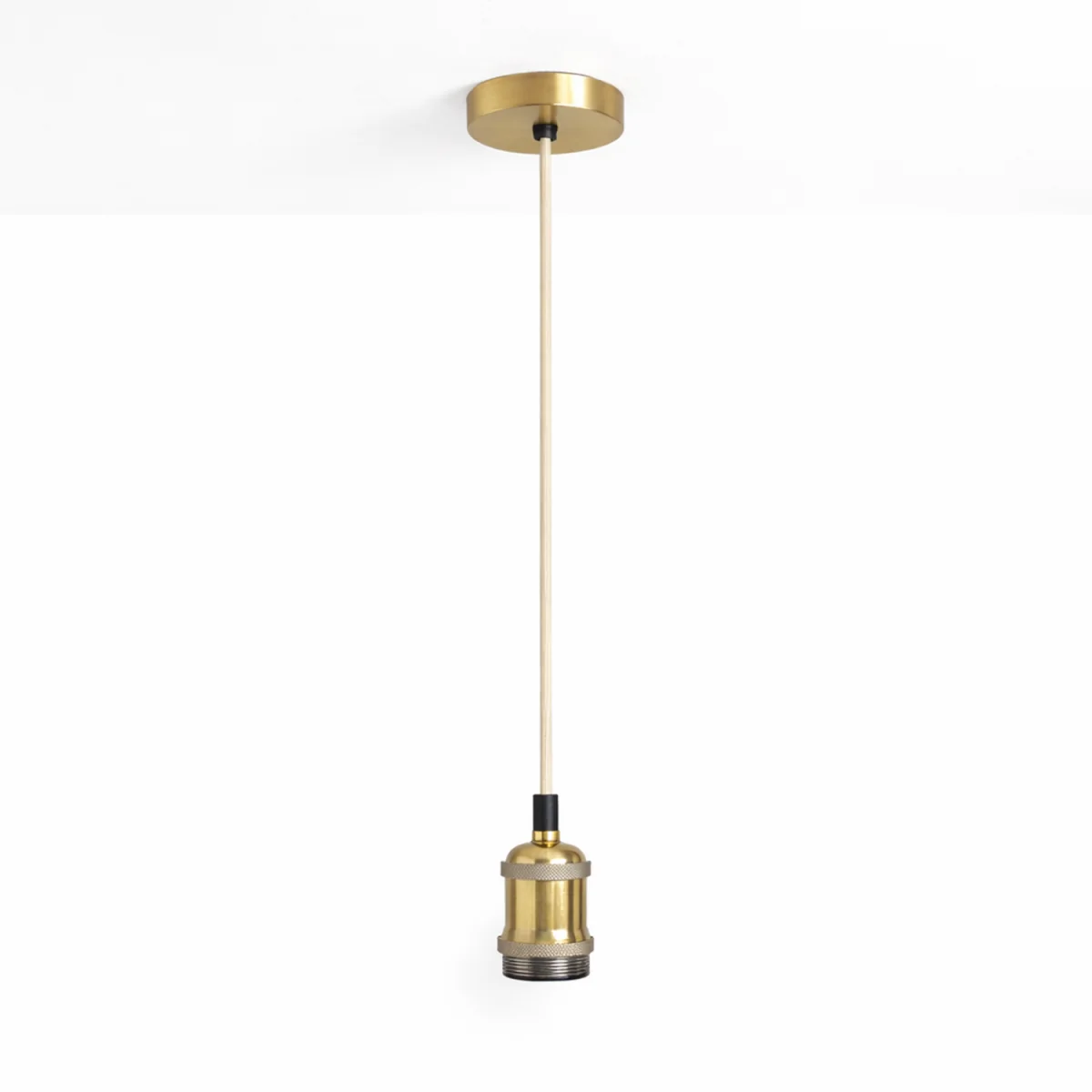 CGC CASSIE 1.5m adjustable E27 Ceiling Pendant and Matching ceiling Rose - Antique Brass and Brown – image 5
