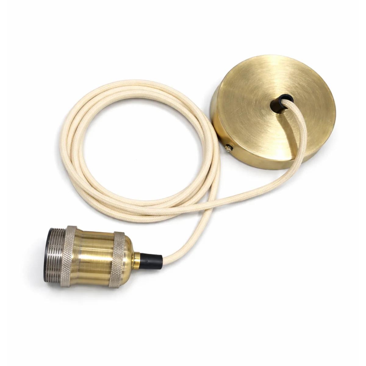 CGC CASSIE 1.5m adjustable E27 Ceiling Pendant and Matching ceiling Rose - Antique Brass and Brown – image 6