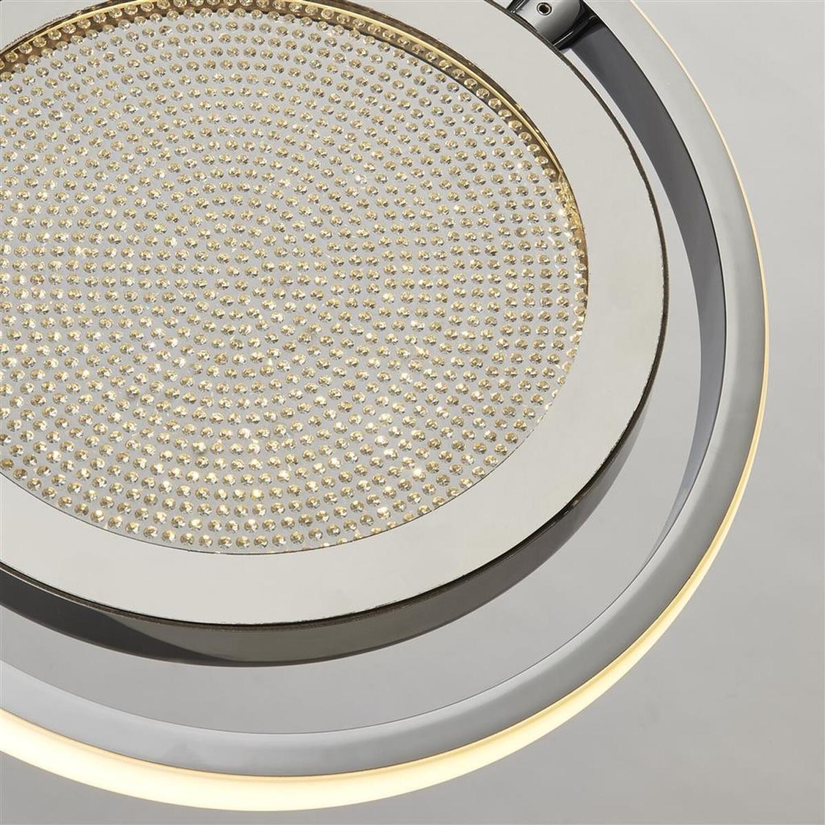 Gyroscope 1 Light LED Ring Pendant Chrome, Crystal Sand 3000K - Chrome – image 1
