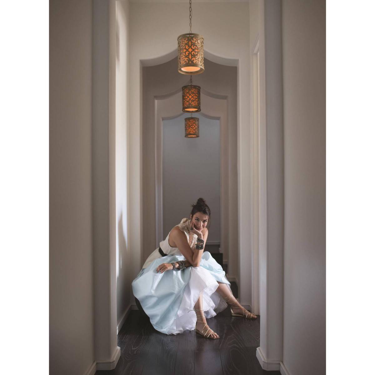 Carabel 1 Light Ceiling Mini Pendant Brushed Champagne, E27 - Brushed Champagne – image 3