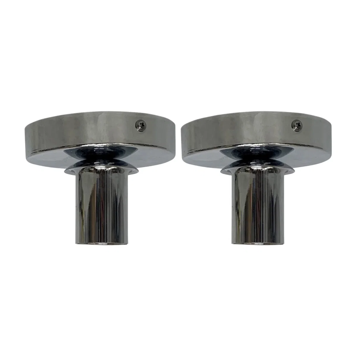 Set Of 2 Cynthia Chrome Ceiling Flush Lights For Easy Fit Shades - Chrome – image 1