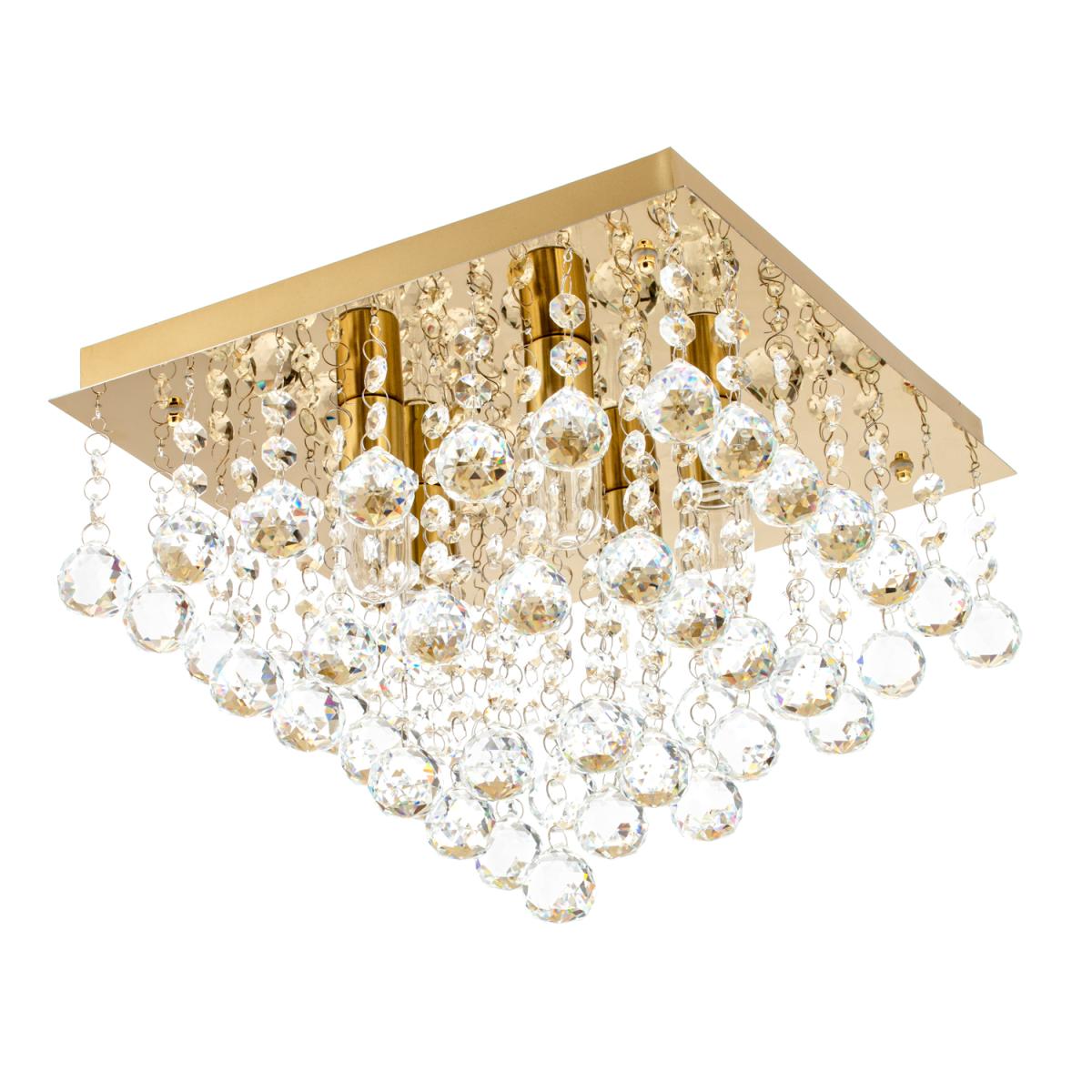 Orlando 5 Light Bathroom Square Flush Ceiling Light - Satin Brass – image 2