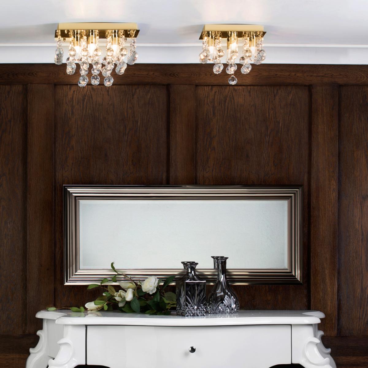 Orlando 5 Light Bathroom Square Flush Ceiling Light - Satin Brass – image 5