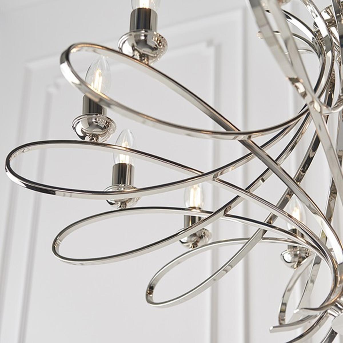Penn 12 Light Chandelier Polished Nickel Plate Finish, E14 - Polished Nickel Plate – image 4